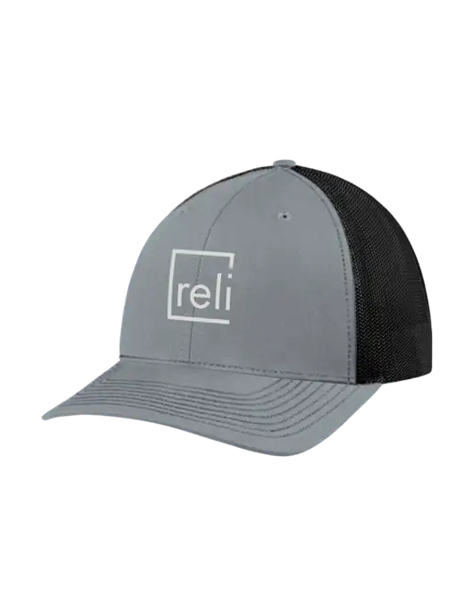 Richardson Adjustable Snapback Original 112 Trucker Cap Heather Grey w/Black Mesh w/Reli Title Logo