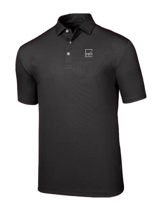 Callaway Birdseye Black Polo w/Reli Title Logo