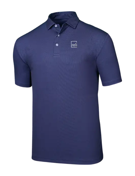 Callaway Birdseye Navy Polo w/Reli Title Logo