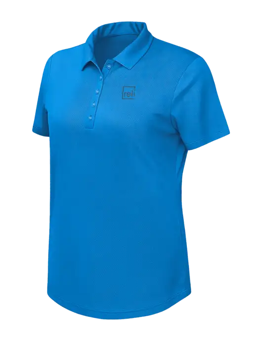 Callaway Womens Birdseye Dark Carolina Blue Polo w/Reli Title Logo