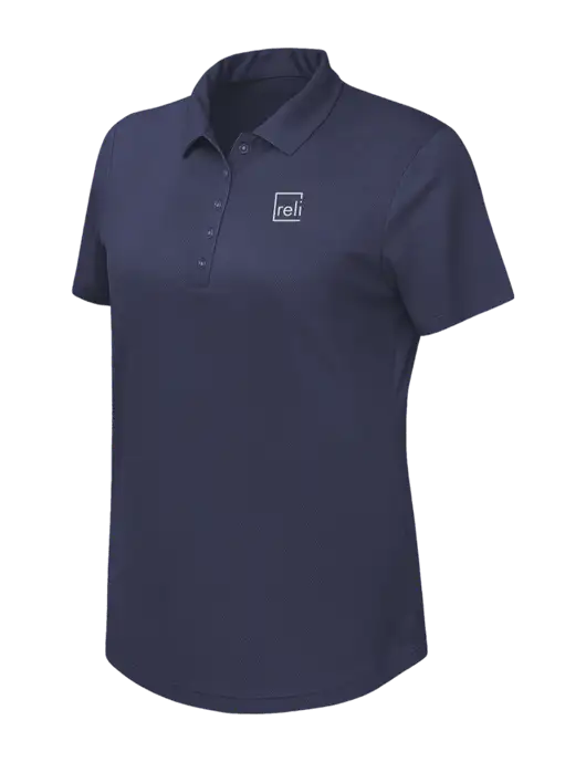Callaway Womens Birdseye Navy Polo w/Reli Title Logo