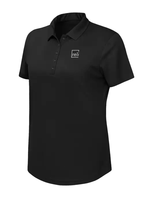 Callaway Womens Birdseye Black Polo w/Reli Title Logo
