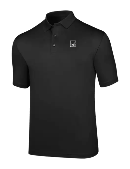 Callaway Opti-Dri Black Chev Polo w/Reli Title Logo