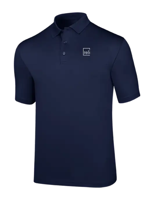 Callaway Opti-Dri Navy Chev Polo w/Reli Title Logo