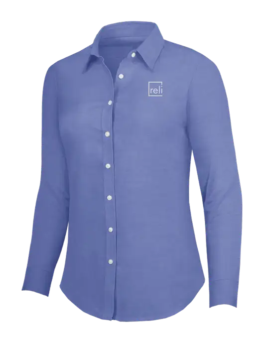 Navy Womens SuperPro Oxford Shirt w/Reli Title Logo