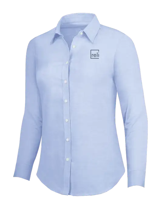 Light Blue Womens SuperPro Oxford Shirt w/Reli Title Logo