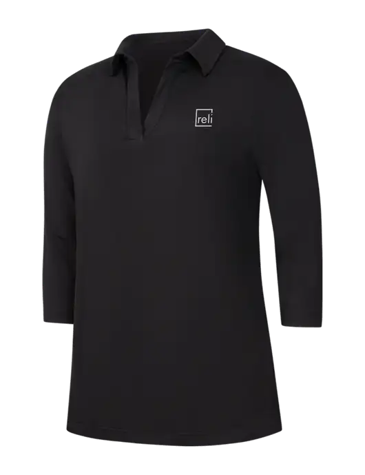 Womens Black Luxe Knit Tunic w/Reli Title Logo