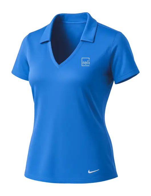 NIKE Carolina Blue Womens Dri-Fit Vertical Mesh Polo w/Reli Title Logo