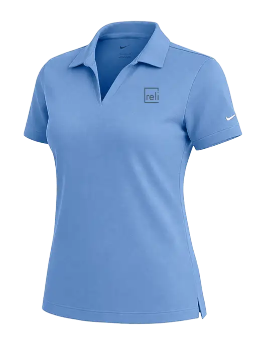 NIKE Carolina Blue Womens Dri-Fit Micro Pique Polo w/Reli Title Logo