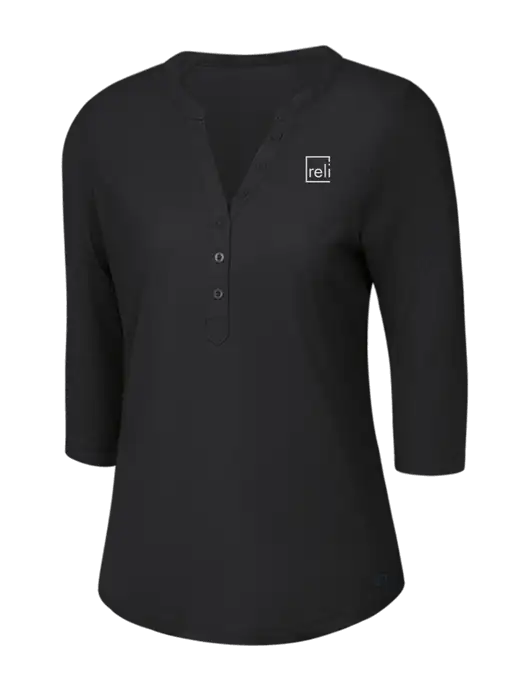 OGIO Blacktop Jewel Henley w/Reli Title Logo
