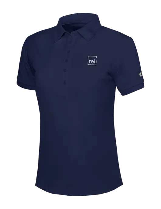 OGIO Womens Navy Jewel Polo w/Reli Title Logo