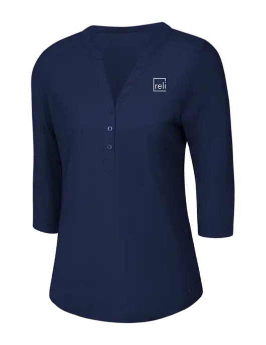 OGIO Navy Jewel Henley w/Reli Title Logo