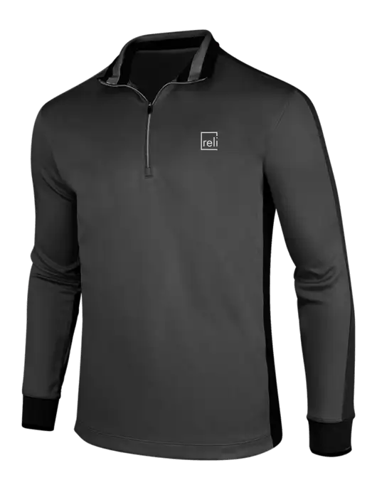 NIKE Anthracite Heather/Black Dry-Fit 1/2 Zip Cover-Up w/Reli Title Logo