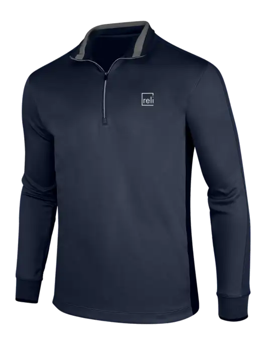 NIKE Midnight Navy Heather/Midnight Navy Dry-Fit 1/2 Zip Cover-Up w/Reli Title Logo