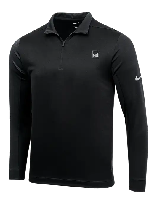 NIKE Black Dry 1/2 Zip Cover-Up w/Reli Title Logo