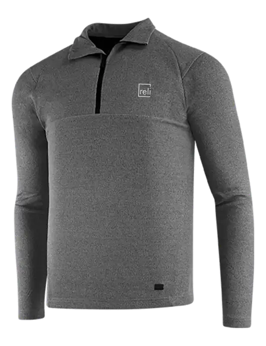 OGIO Dark Grey Heather Transition 1/4 Zip Pullover w/Reli Title Logo