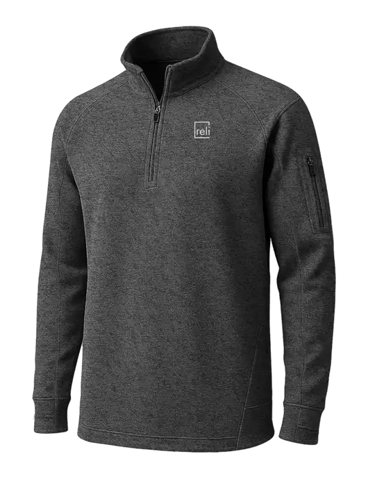 Graphite Heather Tech Fleece 1/4 Zip Pullover w/Reli Title Logo