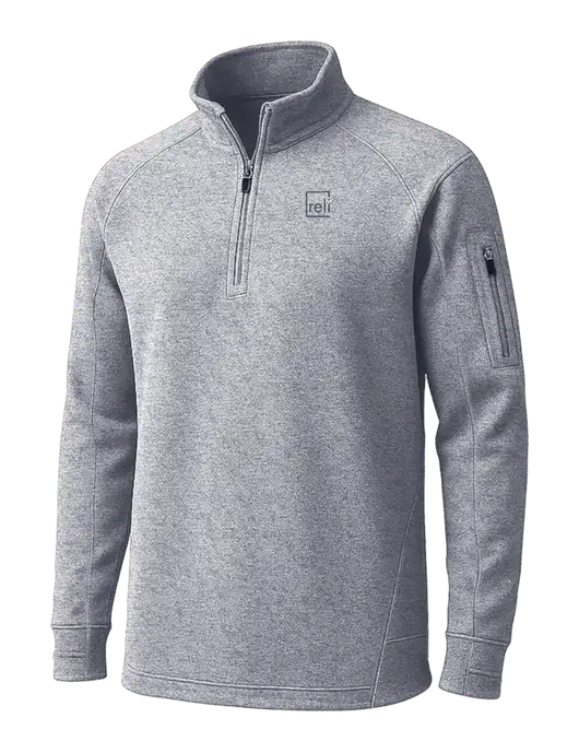 Grey Heather Tech Fleece 1/4 Zip Pullover w/Reli Title Logo