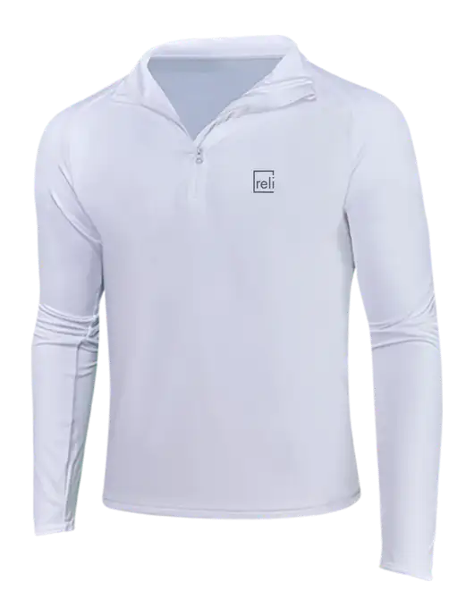 White Sport Wick Stretch 1/4 Zip Pullover w/Reli Title Logo
