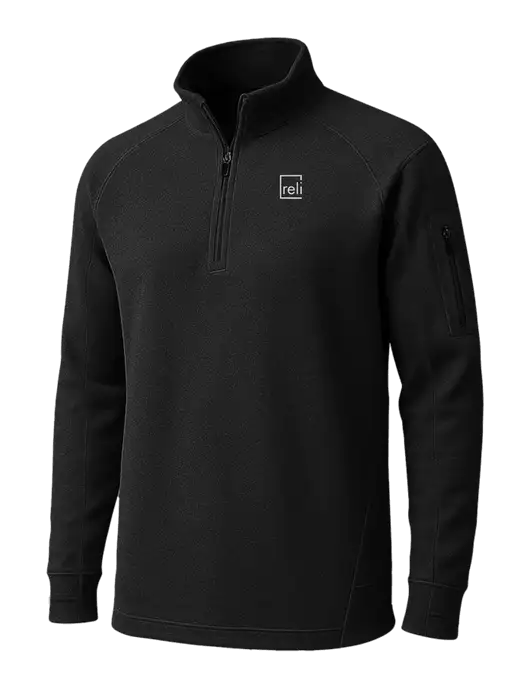 Black Tech Fleece 1/4 Zip Pullover w/Reli Title Logo