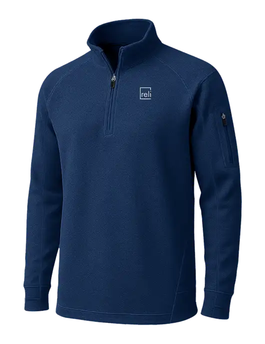 True Navy Tech Fleece 1/4 Zip Pullover w/Reli Title Logo