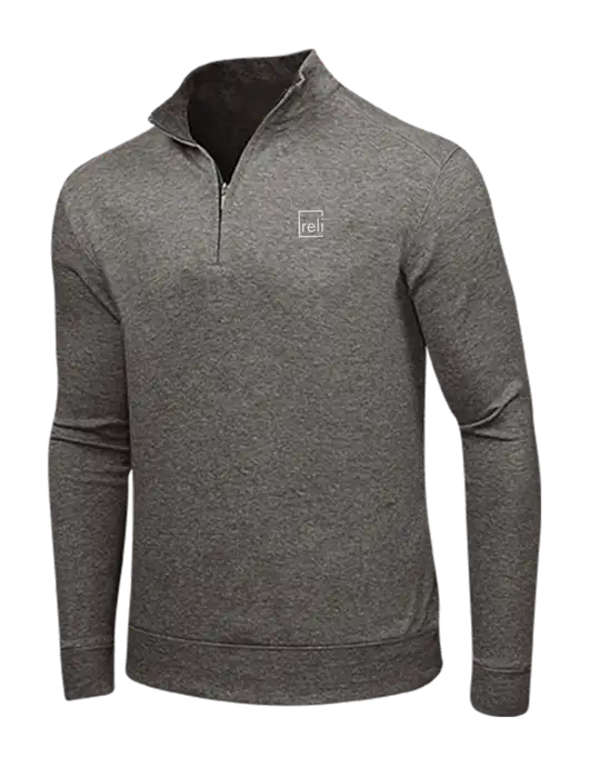 Charcoal Heather/Medium Heather Grey Interlock 1/4 Zip w/Reli Title Logo