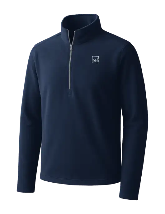 Navy Microfleece 1/2 Zip Pullover w/Reli Title Logo