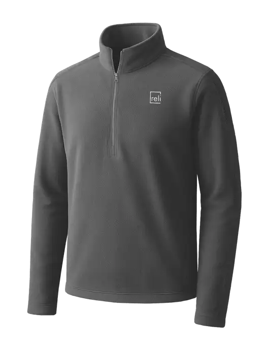 Medium Grey Microfleece 1/2 Zip Pullover w/Reli Title Logo