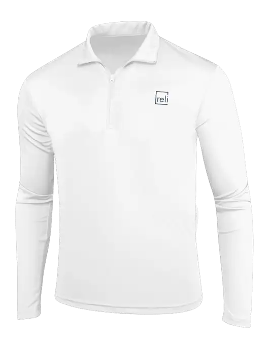 White PosiCharge Competitor 1/4 Zip Pullover w/Reli Title Logo