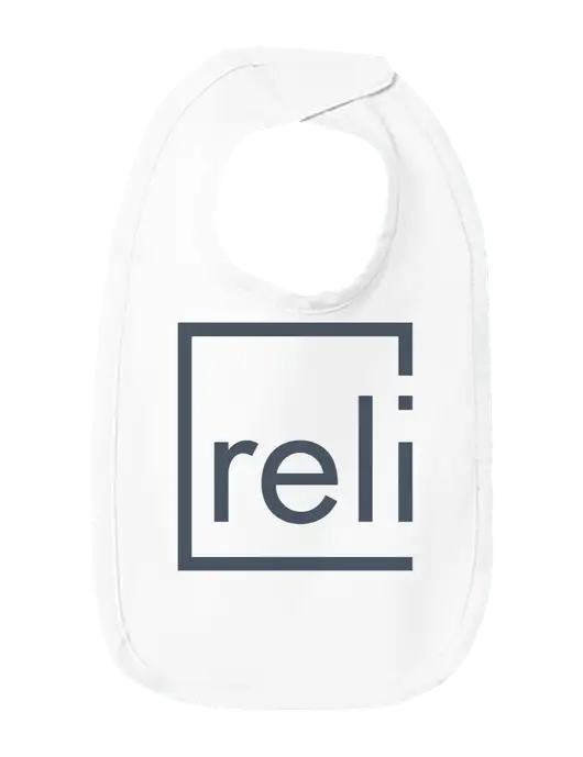 Rabbit Skins White Infant Premium Jersey Bib w/Reli Title Logo