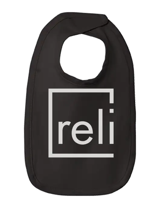 Rabbit Skins Black Infant Premium Jersey Bib w/Reli Title Logo