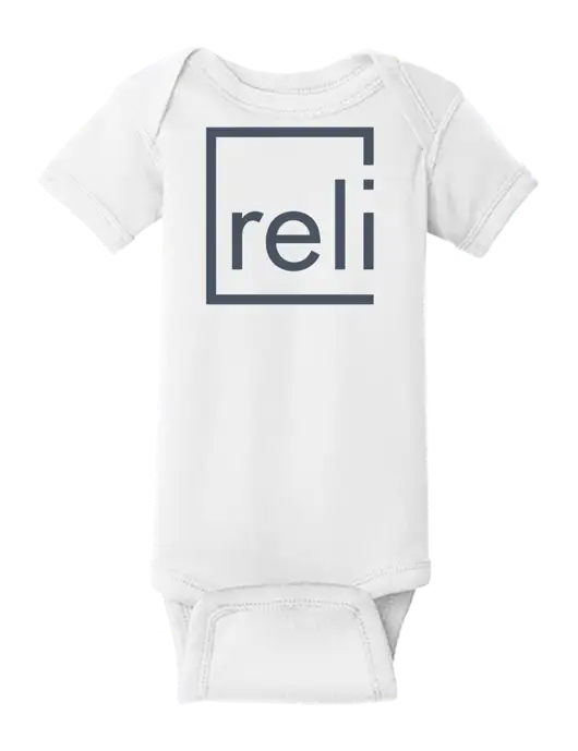 Rabbit Skins White Infant Short Sleeve Baby Rib Bodysuit w/Reli Title Logo