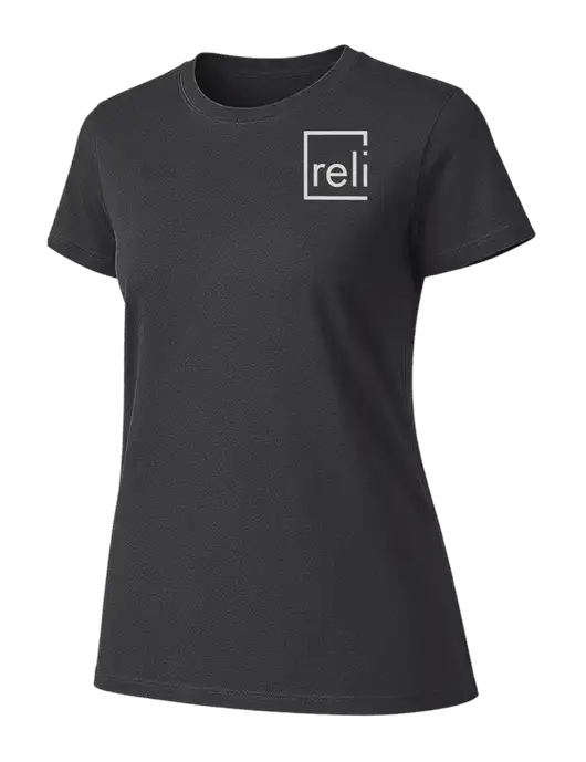 Womens Ring Spun Charcoal 4.5 oz T-Shirt w/Reli Title Logo