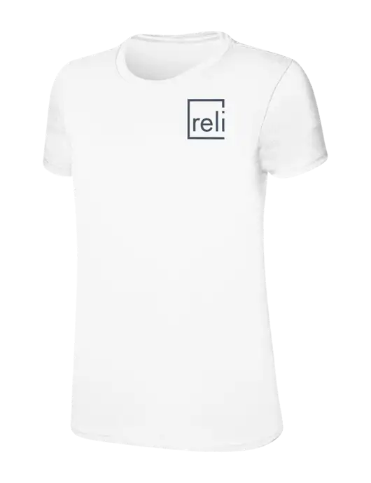 Womens Ring Spun White 4.5 oz T-Shirt w/Reli Title Logo