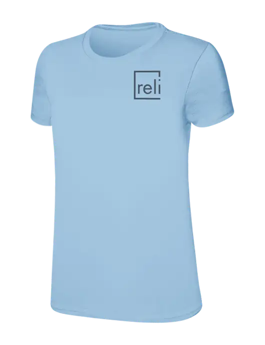 Womens Ring Spun Light Blue 4.5 oz T-Shirt w/Reli Title Logo