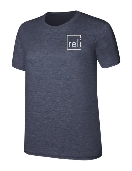 Womens Ring Spun Heather Navy 4.5 oz T-Shirt w/Reli Title Logo