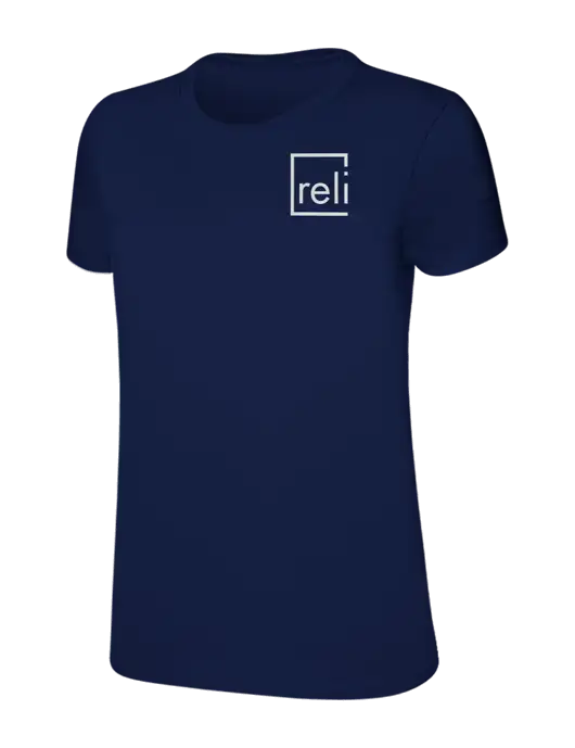 Womens Ring Spun Navy 4.5 oz T-Shirt w/Reli Title Logo