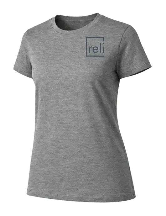 Womens Ring Spun Light Grey Heather 4.5 oz T-Shirt w/Reli Title Logo