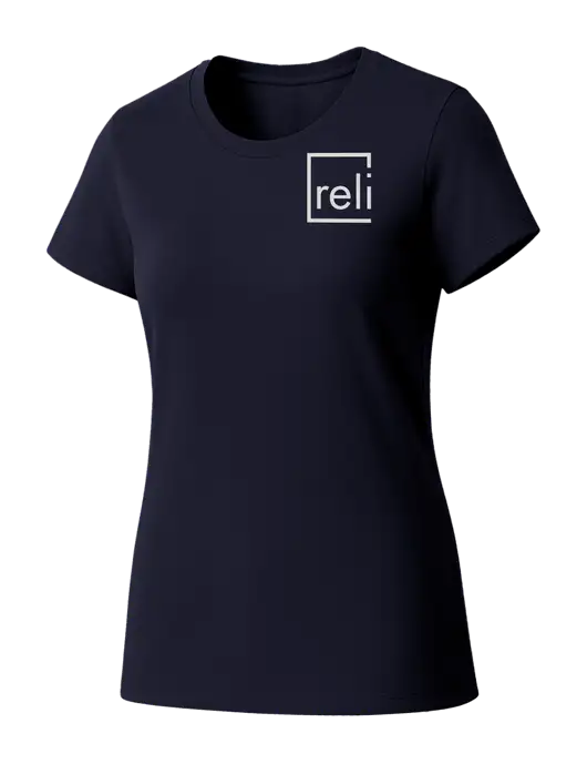 Womens Seriously Soft New Navy T-Shirt w/Reli Title Logo