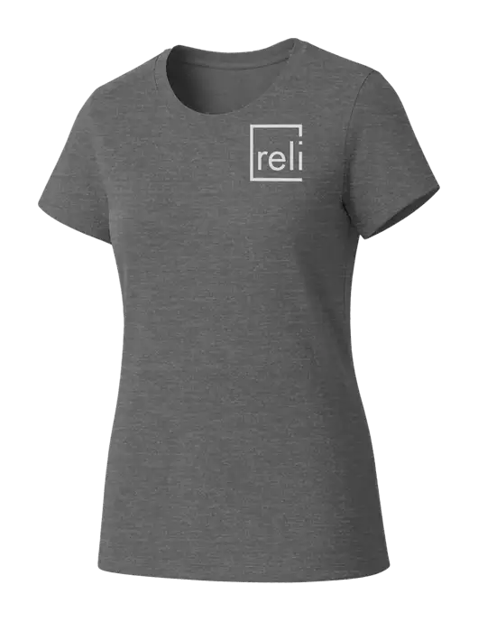 Womens Seriously Soft Grey Frost T-Shirt w/Reli Title Logo