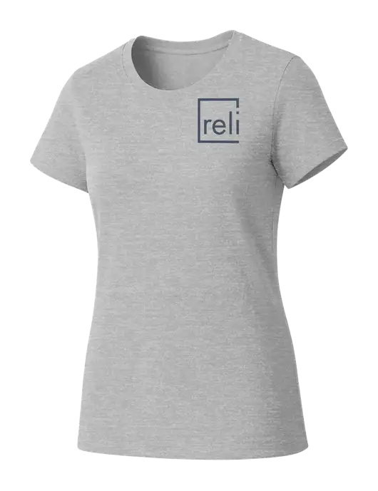 Womens Seriously Soft Light Heathered Grey T-Shirt w/Reli Title Logo