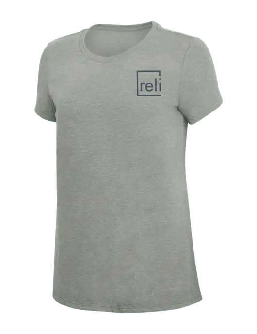 Womens Simply Soft Grey Frost 4.5oz  Poly/Combed Ring Spun Cotton T-Shirt w/Reli Title Logo