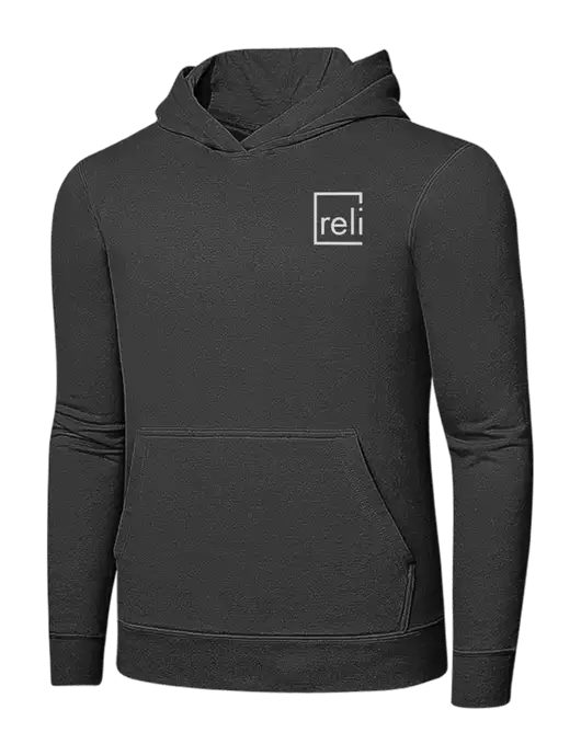 Charcoal 7.8 oz Ring Spun Hooded Sweatshirt w/Reli Title Logo
