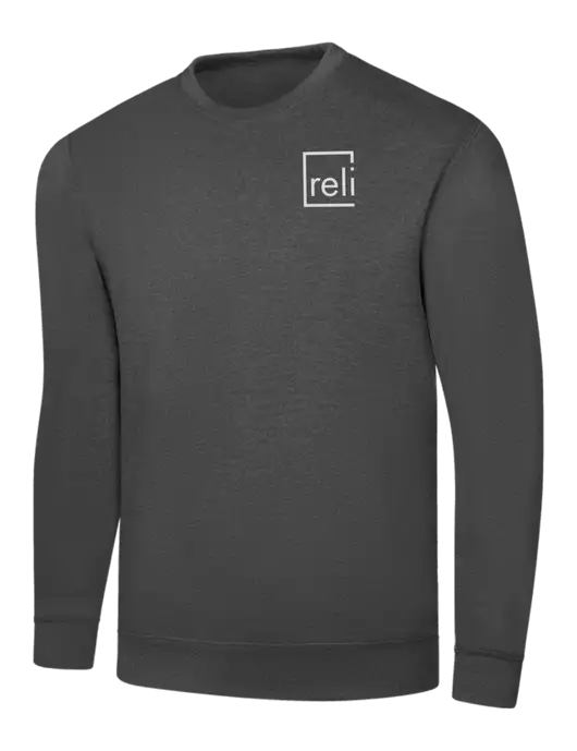 Charcoal 7.8 oz Ring Spun Crew Sweatshirt w/Reli Title Logo