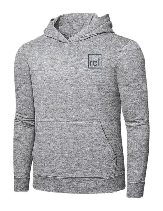 Light Grey Heather 7.8 oz Ring Spun Hooded Sweatshirt w/Reli Title Logo