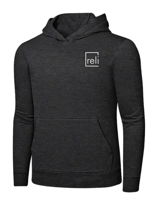 Dark Heather Grey 7.8 oz Ring Spun Hooded Sweatshirt w/Reli Title Logo