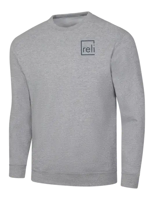Light Grey Heather 7.8 oz Ring Spun Crew Sweatshirt w/Reli Title Logo