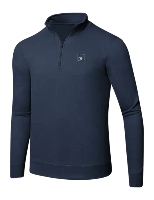 Team Navy 8.5 oz Ring Spun 1/4 Zip Pullover Sweatshirt w/Reli Title Logo