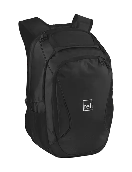 Stealth Black Laptop Backpack w/Reli Title Logo