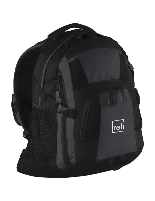 Urban Black/Grey/Black Laptop Backpack w/Reli Title Logo
